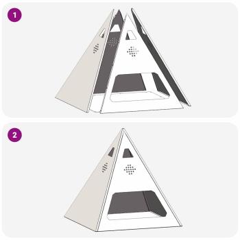 Feuerstelle Pyramide 50x50x51 cm Wetterfester Stahl