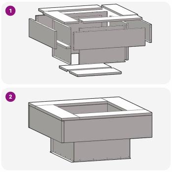 Feuerstelle Quadrat 60x60x30 cm Wetterstahl