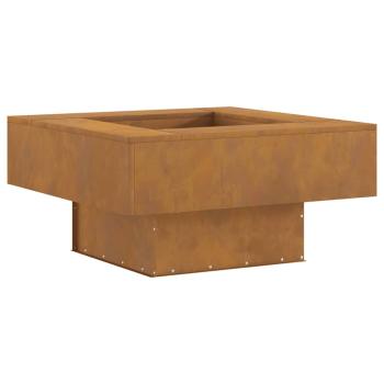 Feuerstelle Quadrat 80x80x40 cm Wetterstahl