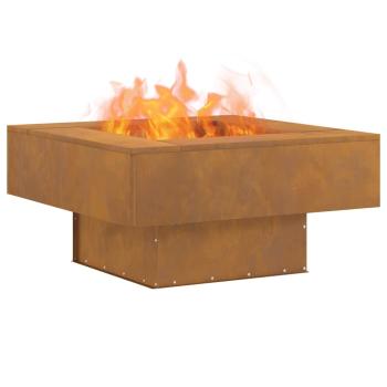 Feuerstelle Quadrat 80x80x40 cm Wetterstahl