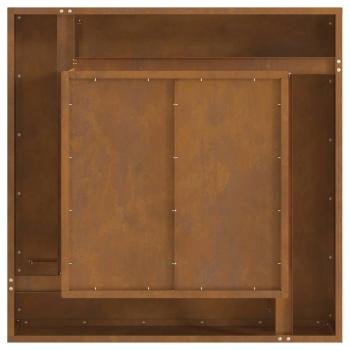 Feuerstelle Quadrat 80x80x40 cm Wetterstahl