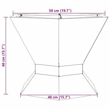 Feuerstelle Sechseckig Schwarz 50x50x40 cm Stahl
