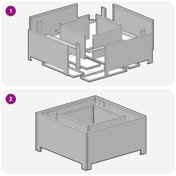 Feuerstelle Quadrat Schwarz 60x60x30 cm Stahl