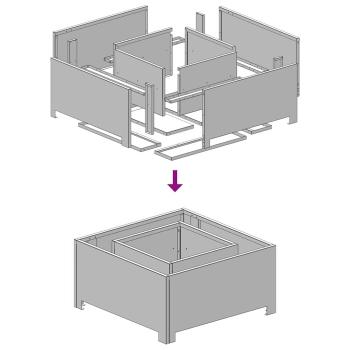 Feuerstelle Quadrat 60x60x30 cm Wetterstahl