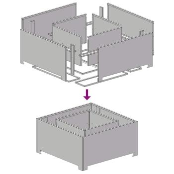 Feuerstelle Quadrat 80x80x40 cm Wetterstahl