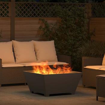 Feuerstelle Quadrat Schwarz 80x80x40 cm Stahl