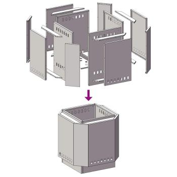 rauchfreier Grill 48x48x51 cm aus wetterfestem Stahl