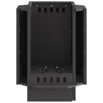 rauchfreie Feuerschale Schwarz 38x38x51 cm aus Stahl