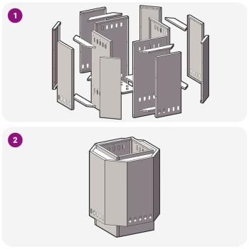 rauchfreie Feuerstelle 38x38x51 cm wetterfester Stahl