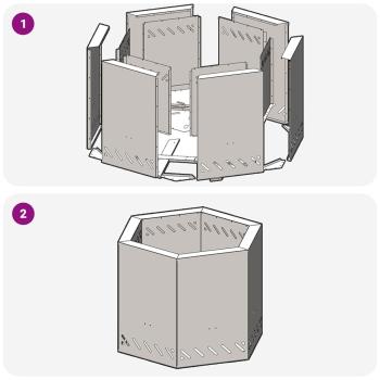 rauchfreier Feuertisch sechseckig schwarz 58x58x51 cm Stahl