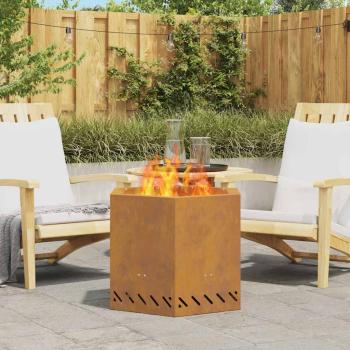 ARDEBO.de - Raucharmer Feuerstelle Sechseckig 58x58x51 cm Wetterfestes Stahl