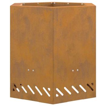 Rauchfreier Feuerstelle Sechseckig 48x48x51 cm Wetterbeständiger Stahl