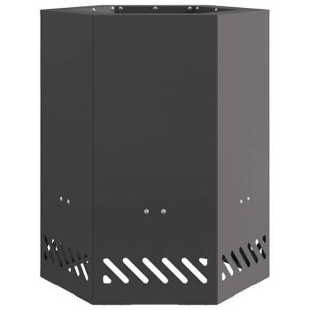 rauchfreier Feuergrill sechseckig Schwarz 38x38x51 cm Stahl