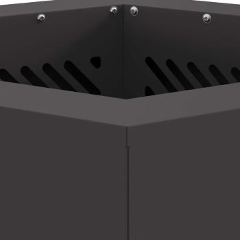 rauchfreier Feuergrill sechseckig Schwarz 38x38x51 cm Stahl