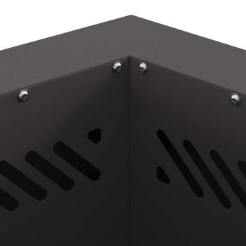 rauchfreier Feuergrill sechseckig Schwarz 38x38x51 cm Stahl