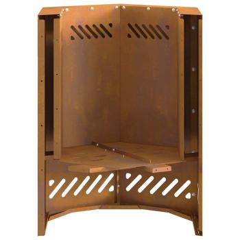 rauchfreier Feuerring hexagonal 38x38x51 cm wetterfester Stahl