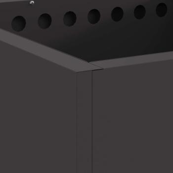 Rauchfreier Feuerstelle Quadrat Schwarz 48x48x50 cm Stahl