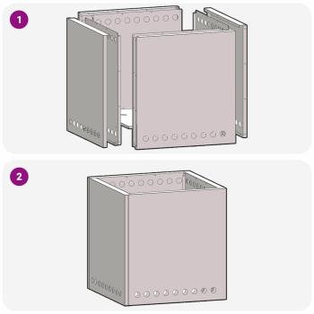 Rauchfreier Feuerstelle Quadrat Schwarz 48x48x50 cm Stahl
