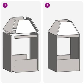 Feuerstelle 50x50x100 cm Wetterstahl