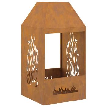 Feuerstelle 50x50x100 cm wetterfester Stahl