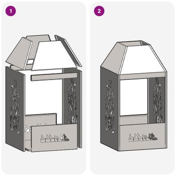 Feuerstelle 50x50x100 cm wetterfester Stahl