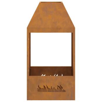 Feuerstelle 50x50x100 cm wetterfester Stahl