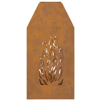 Feuerstelle 50x50x100 cm wetterfester Stahl