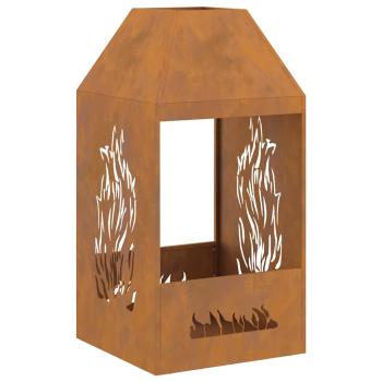 Feuerstelle 50x50x100 cm wetterfester Stahl