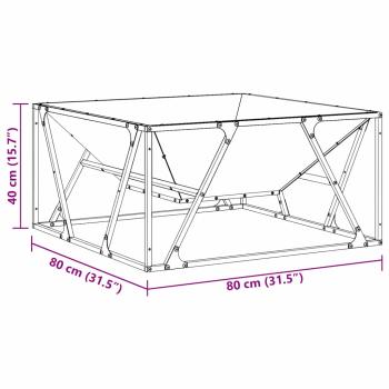 Feuerstelle Quadrat Schwarz 80x80x40 cm Stahl
