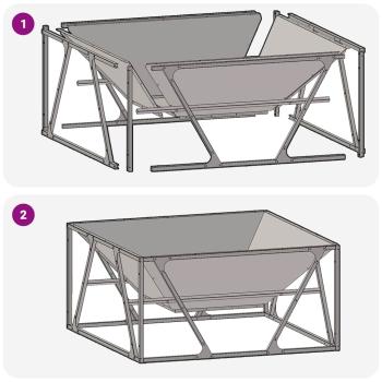 Feuerstelle Quadrat Schwarz 80x80x40 cm Stahl