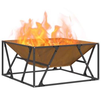 Feuerstelle Quadrat 80x80x40 cm Wetterstahl