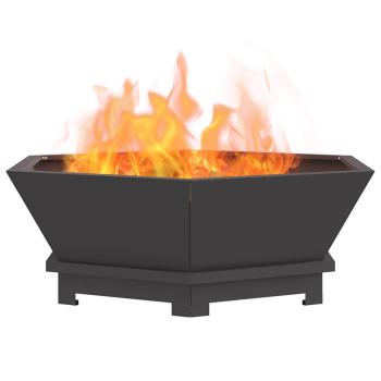 ARDEBO.de - Feuerstelle Sechseckig Schwarz 75x75x28 cm Stahl
