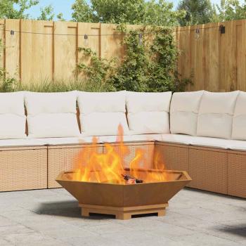 ARDEBO.de - Feuerstelle sechseckig 100x100x28 cm Wetterfestes Stahl