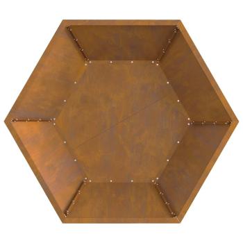 Feuerstelle sechseckig 100x100x28 cm Wetterfestes Stahl