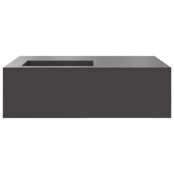 ARDEBO.de - Feuerstelle mit Holzlager Schwarz 100x100x30 cm Stahl