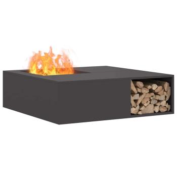 Feuerstelle Schwarz 100 x 100 x 30 cm Wetterfeststahl