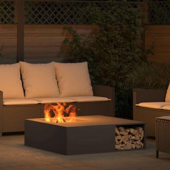 Feuerstelle Schwarz 100 x 100 x 30 cm Wetterfeststahl