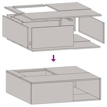 Feuerstelle mit Holzlager 100x100x30 cm Wetterstahl