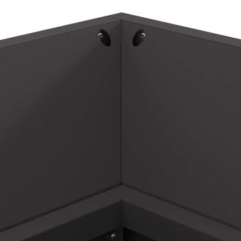 Feuerstelle mit Holzlager Schwarz 160x45x35 cm Stahl