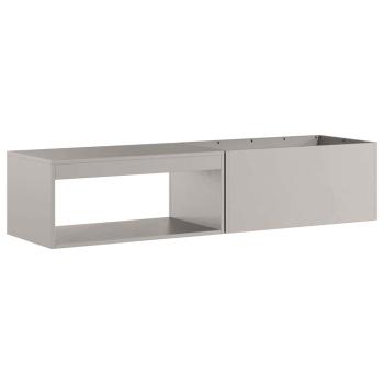 Feuerstelle mit Holzlager 160x45x35 cm Wetterfester Stahl