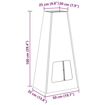 Feuerstelle Schwarz 50x35x100 cm Stahl