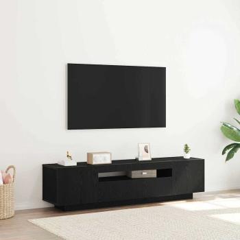 ARDEBO.de - TV-Schrank mit LED-Lichtern, Schwarz Eiche, 160x35x40 cm, Holzwerkstoff