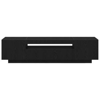 TV-Schrank mit LED-Lichtern, Schwarz Eiche, 160x35x40 cm, Holzwerkstoff