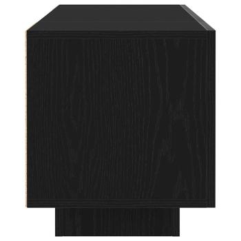 TV-Schrank mit LED-Lichtern, Schwarz Eiche, 160x35x40 cm, Holzwerkstoff
