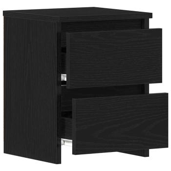 Nachttische mit Schubladen 2 Stk Schwarz Eiche 30x30x40 cm