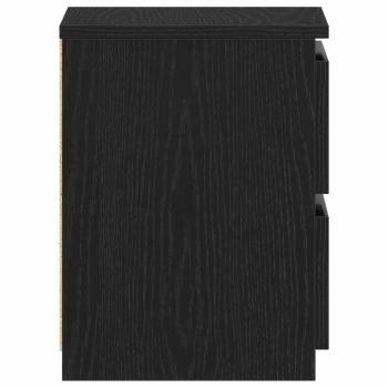 Nachttische mit Schubladen 2 Stk Schwarz Eiche 30x30x40 cm