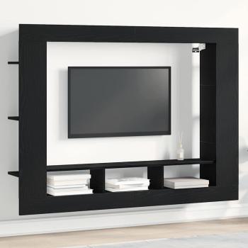 ARDEBO.de - TV-Schrank Wandmontiert Schwarz Eiche 152x22x113 cm