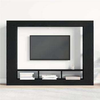 TV-Schrank Wandmontiert Schwarz Eiche 152x22x113 cm