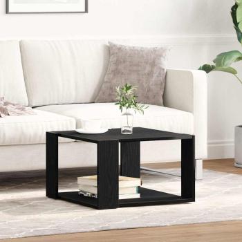 Couchtisch schwarz, Eichenholz, 85x55x31 cm, Holzwerkstoff