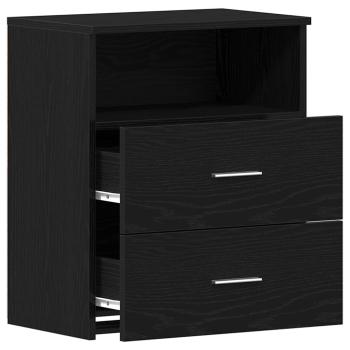 Nachttische 2er Set Schwarz Eiche 50x32x60cm Holzwerkstoff